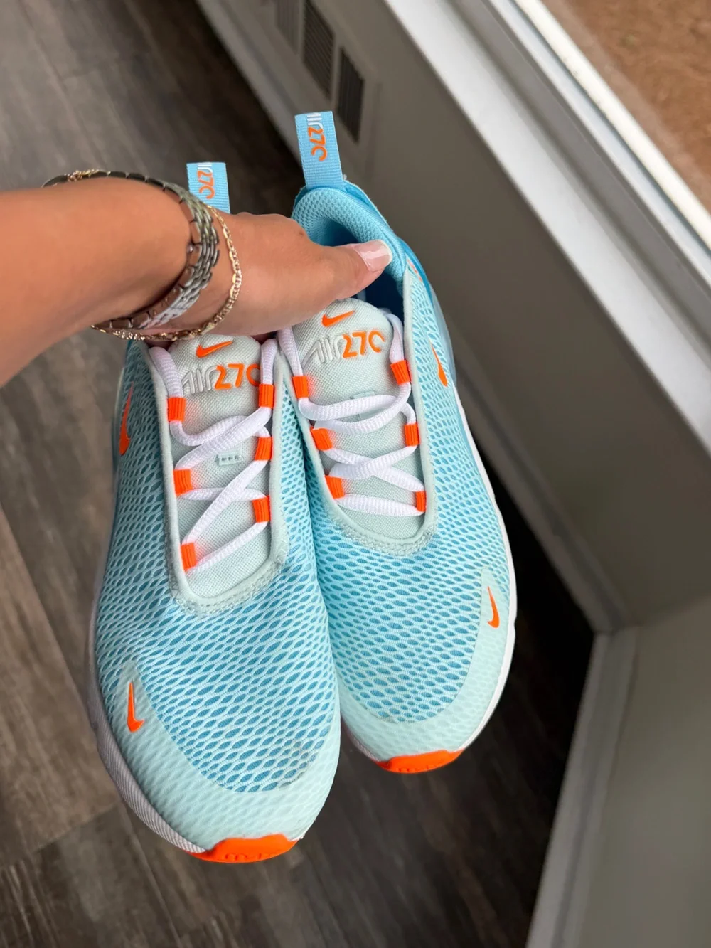 Nike air max 270 glacier blue Aquarius blue white total orange 3y